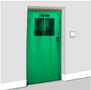 Light Gray Transparent Green Coloured Strip Curtains (Hook-on)