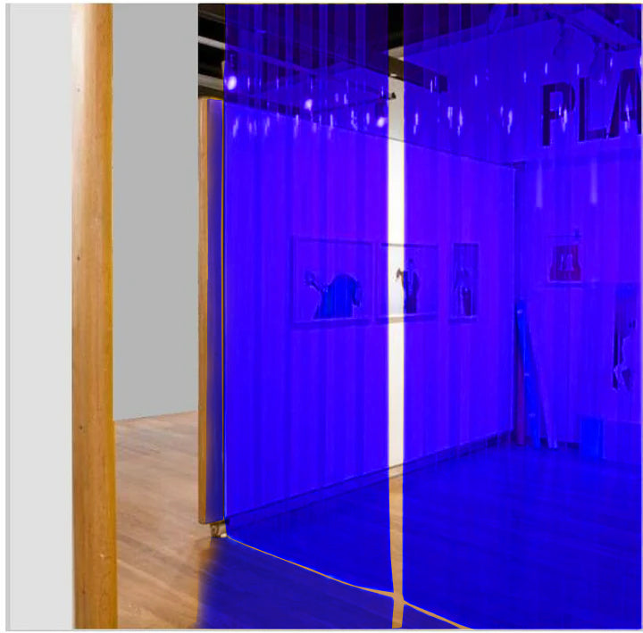 Medium Blue Transparent Blue Exhibition & Event Strip Curtains (Hook On)