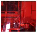 Brown Transparent Red Coloured Strip Curtains (Hook-on)