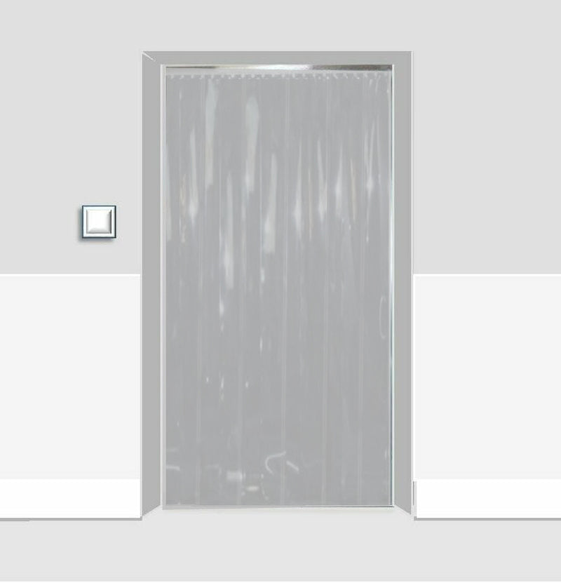 Light Gray Abattoir Blackout Strip Curtains Solid White (Hook-on)