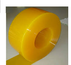 Dark Goldenrod Anti Insect PVC Strip Curtain 50m Roll Translucent Yellow