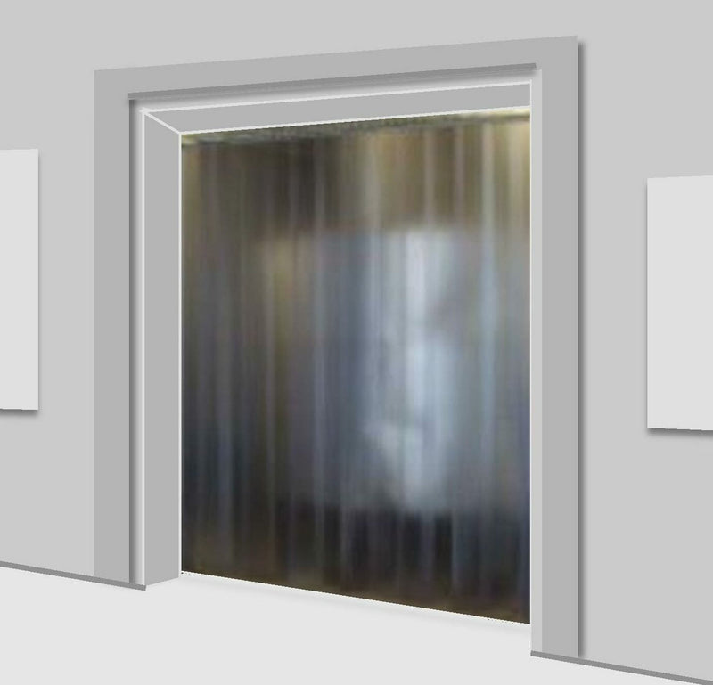 Gray Frosted PVC Strip Curtains (Hook-on)