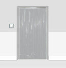 Light Gray Solid White Coloured Strip Curtains (Hook-on)