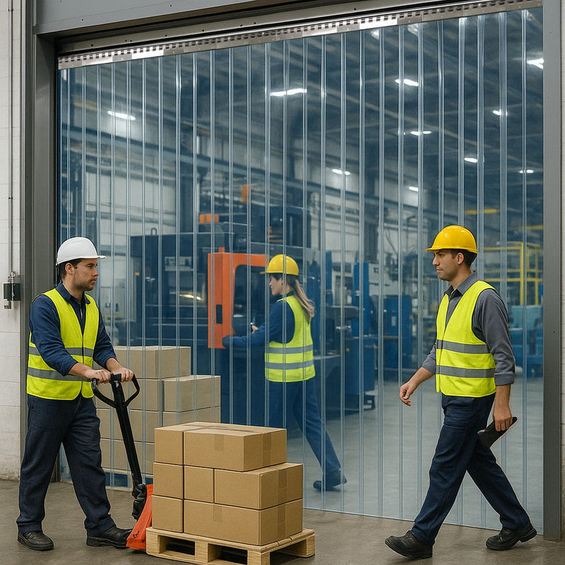 Heavy Duty Clear Workshop & Unit Door PVC Strip Curtains (Hook On)