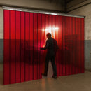 Certified Welding Grade Red PVC Strip Curtains – Hook-On Mounting, UV-Resistant & Flame-Retardant