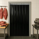 Heavy-Duty Solid Black PVC Strip Curtains – QuickMount Kit for Privacy, Dust & Draft Control