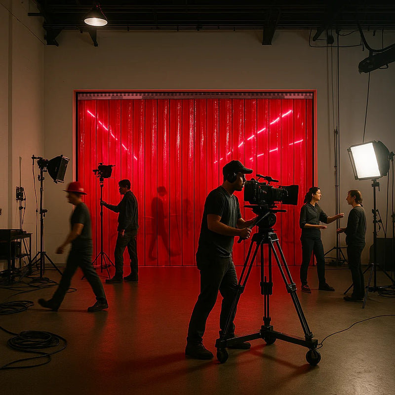 Transparent Red PVC Strip Curtains – Hook-On, Easy Install & Durable
