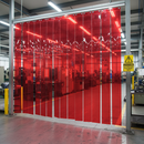 PVC Strip Curtain Material Transparent Red | 200mm Wide × 2mm | Safety & High-Visibility | Per Metre installed in professional UK setting