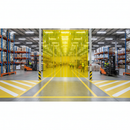 PVC Strip Curtain Material Transparent Yellow | 200mm Wide × 2mm | High-Visibility Safety | Per Metr installed in professional UK setting