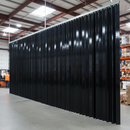 PVC Strip Curtain Material Solid Black Opaque | 200mm Wide × 2mm | Privacy & Blackout | Per Metre UK installed in professional UK setting