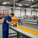 PVC Strip Curtain Roll Transparent Yellow 50m | High-Visibility | Industrial Warehouse & Zone UK installed in professional UK setting