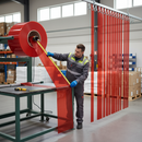 PVC Strip Curtain Roll Solid Red 50m | Opaque Heavy-Duty | Safety Zone Marking Industrial UK installed in professional UK setting