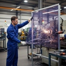 PVC Clear Sheet Standard 20m Roll | Heavy-Duty Transparent Industrial Strip Curtain Material UK installed in professional UK setting