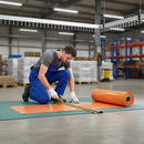 PVC Marker Strip Orange 50m Bulk Roll | Opaque High-Visibility | Industrial Zone Marking UK installed in professional UK setting