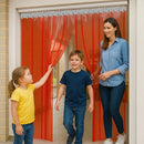 Transparent Red Nursery Freeflow PVC Strip Curtains (QuickMount)