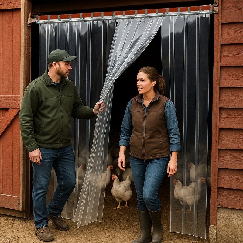 Agricultural Storage Heavy Duty Clear PVC Strip Curtains (Swivel Hinge)