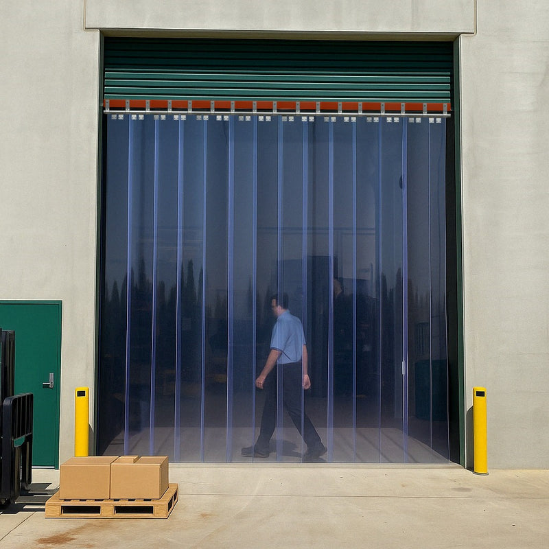 Loading Bay Heavy Duty Clear PVC Strip Curtains (Swivel Hinge) - Rail Bracket ( R1 Face Fit )