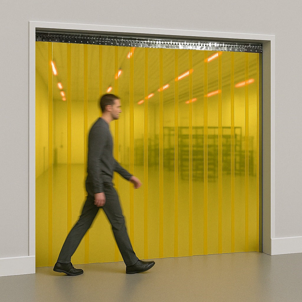 Yellow PVC Strip Curtains | Hook-On Industrial UK