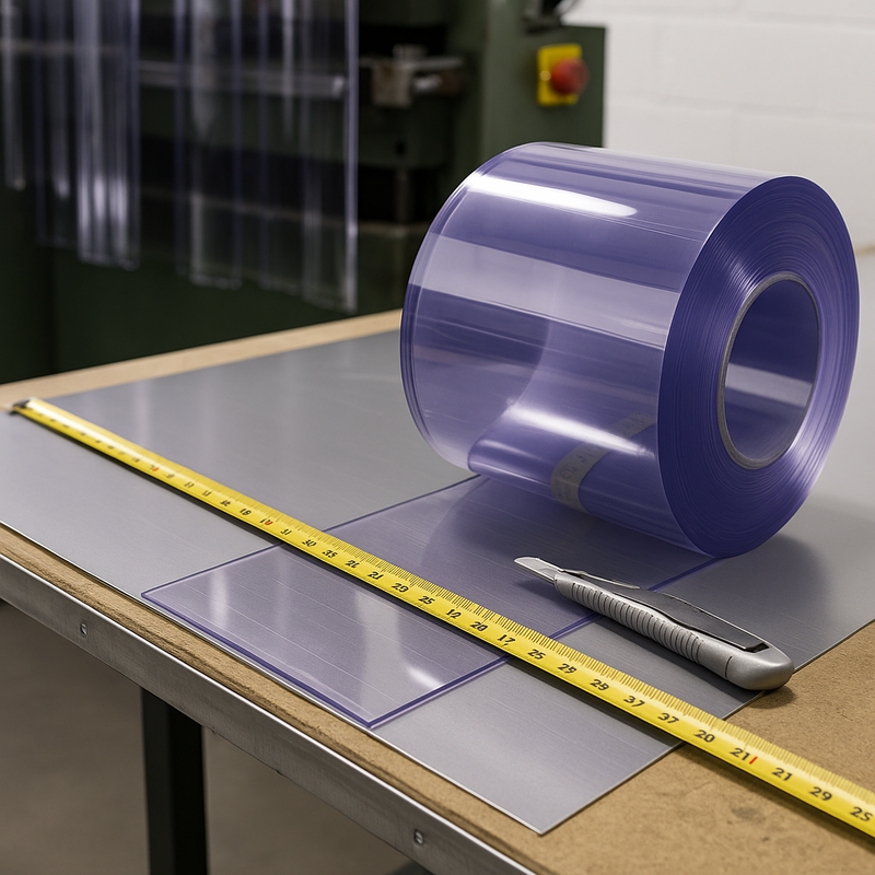 Clear PVC Roll – Industrial Strip Curtain Material for Manufacture & Replacement (Cut-to-Length, UK-Made)