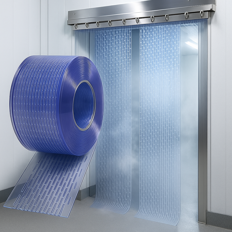 Perforated PVC Strip Curtain Material – Airflow & Ventilation Grade (Cut to Size from Bulk Roll)