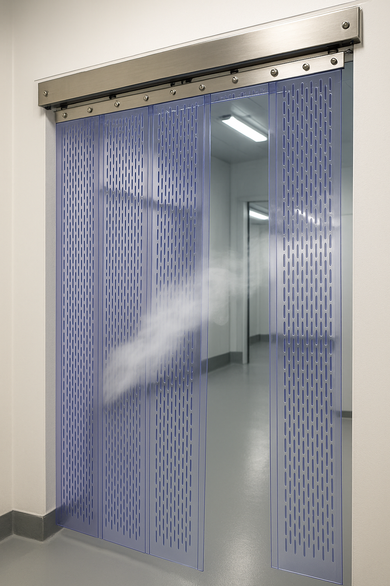 Perforated PVC Strip Curtain Material – Airflow & Ventilation Grade (Cut to Size from Bulk Roll)