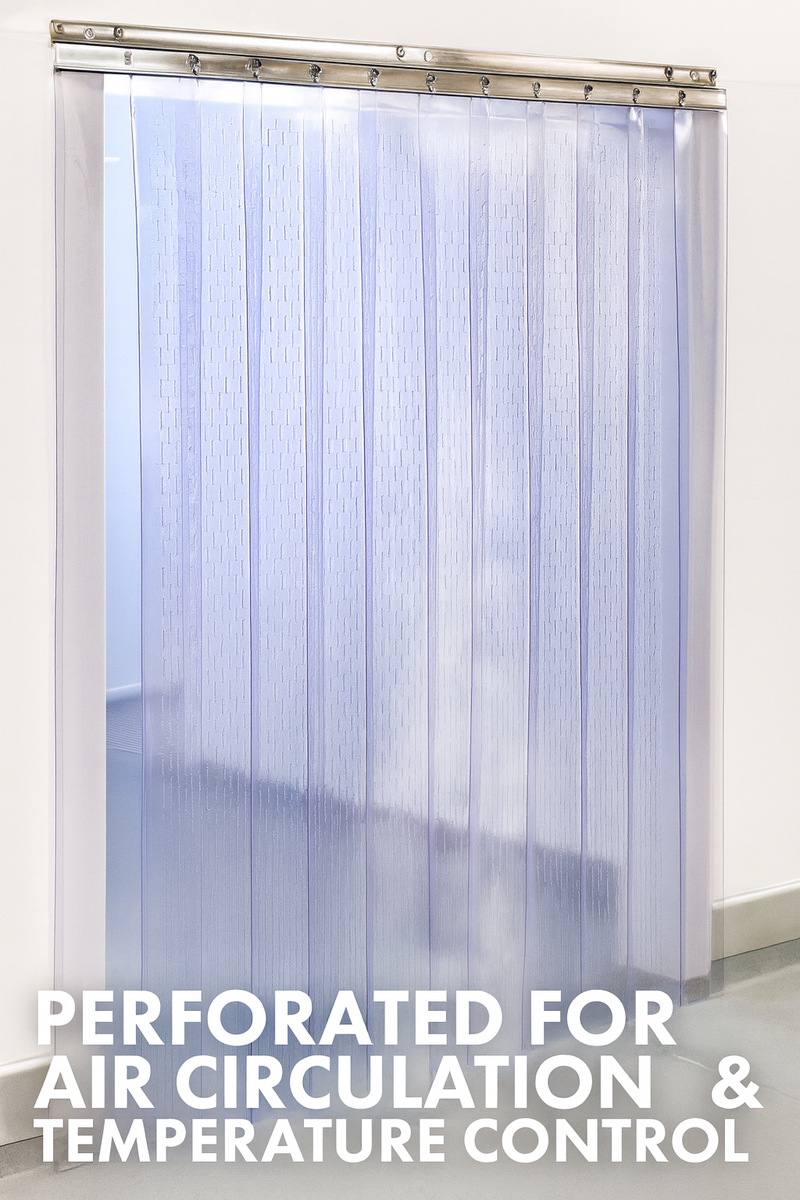 Perforated PVC Strip Curtain Material – Airflow & Ventilation Grade (Cut to Size from Bulk Roll)