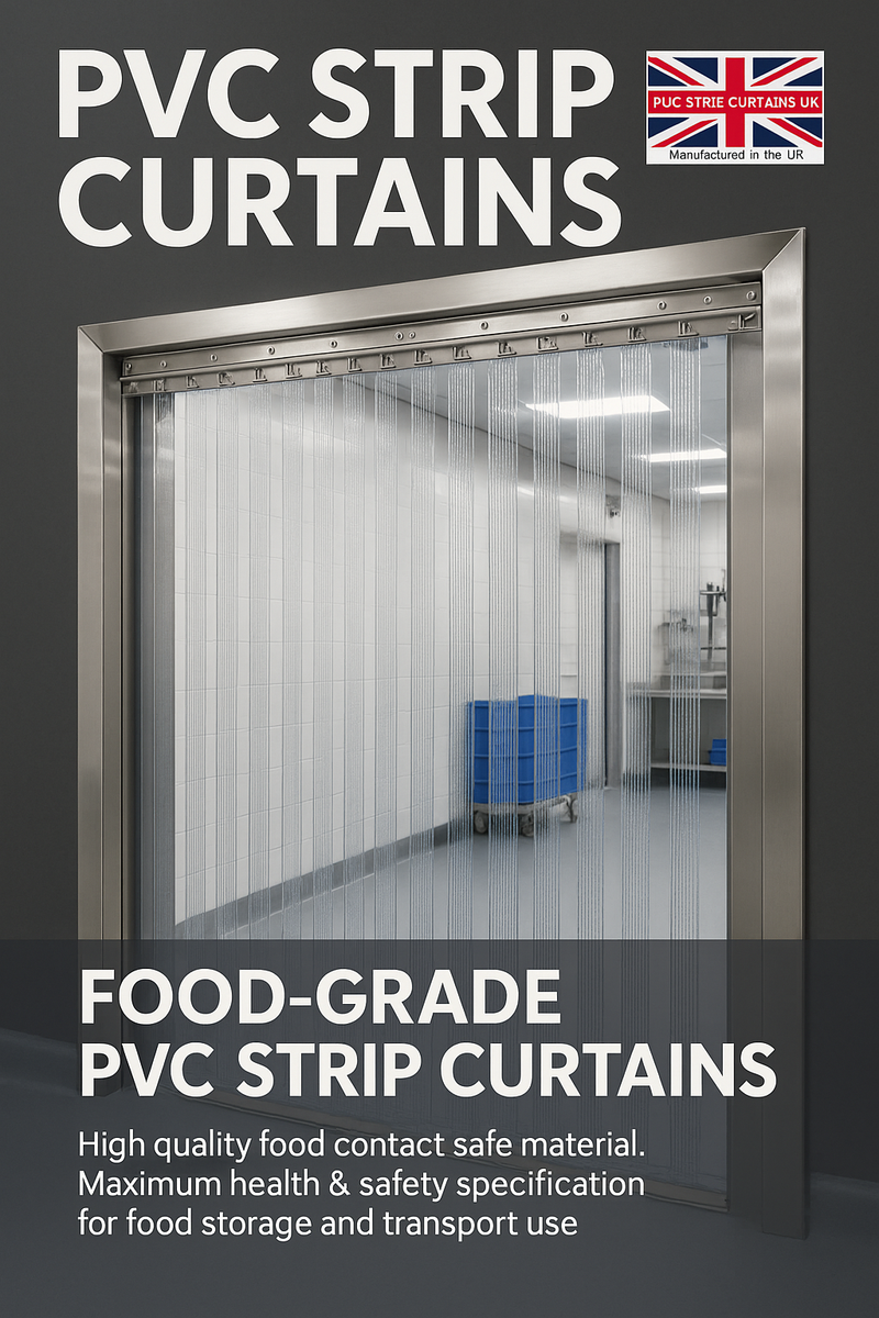 Food Grade PVC Strip Curtains UK – Clear Industrial Doorway Strips for Cold Rooms, Warehouses & Factories (Made in Britain)