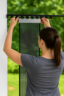 Hook-On Fly Mesh Curtain Replacement Strips Black Insect Mesh with Stainless Steel Plate - Antimicrobial & UV Resistant Ideal for Bug-Free Areas