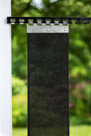 Hook-On Fly Mesh Curtain Replacement Strips Black Insect Mesh with Stainless Steel Plate - Antimicrobial & UV Resistant Ideal for Bug-Free Areas