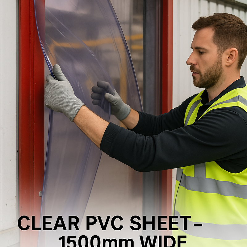 Clear PVC Sheet – 1500mm Wide Flexible Vinyl, Durable & Transparent Linear Metre