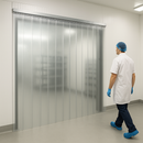 Frosted PVC Strip Curtain – QuickMount Industrial Door Curtain for Cold Rooms, Freezers & Food Prep Areas