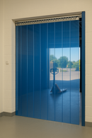 Transparent Blue PVC Strip Curtain – Hook-On Industrial Door Curtain for Temperature Control, Hygiene & Energy Saving (UK-Made)
