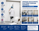 Solid White Opaque PVC Strip Curtain Material | 200mm Wide x 2mm Thick | Food Grade Hygienic Barrier Strip | Cut to Length Per Metre | UK