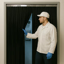 Heavy Duty Solid Black PVC Strip Curtains – Hook-On Easy Install | Privacy, Draft & Noise Control for Industrial & Commercial Use