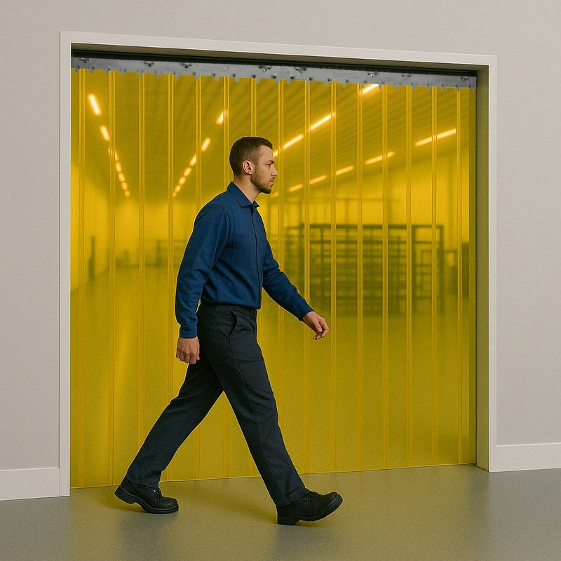 Transparent Yellow PVC QuickMount Curtains – Easy Install & Durable