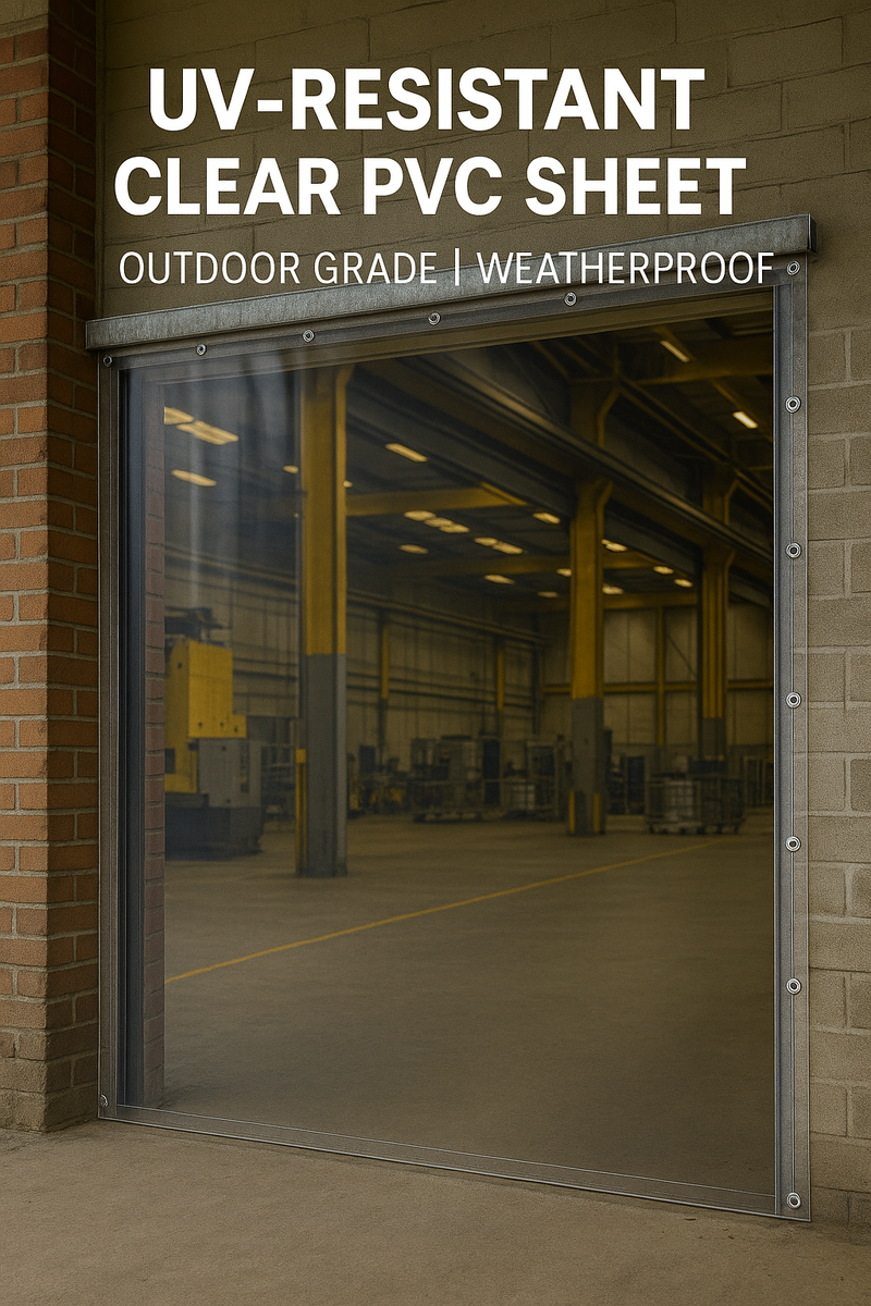 UV-Resistant Clear PVC Sheet – Heavy-Duty Outdoor Plastic Curtain Roll for Weather & Sun Protection (Industrial Grade)