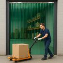 Transparent Green PVC Strip Curtains – Heavy-Duty Hook-On Strips for Easy Installation, Visibility & Energy Control