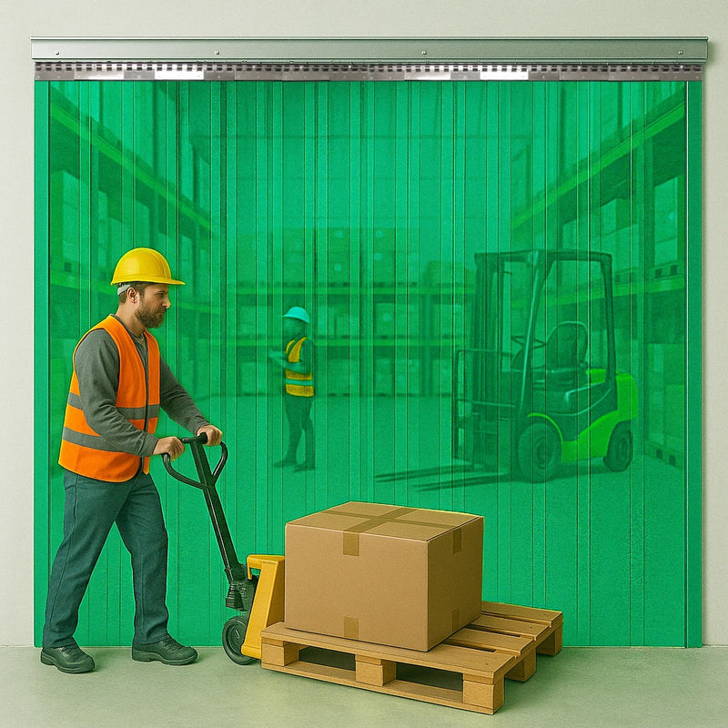 Transparent Green Creative Interior Strip Curtains (Hook On)