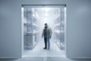 Frosted PVC curtains in cold storage facility