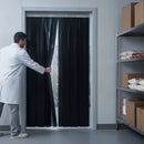 Solid Black PVC Strip Curtains | Hook-On Rail | Abattoir, Cold Store, Privacy & Blackout | UK Made