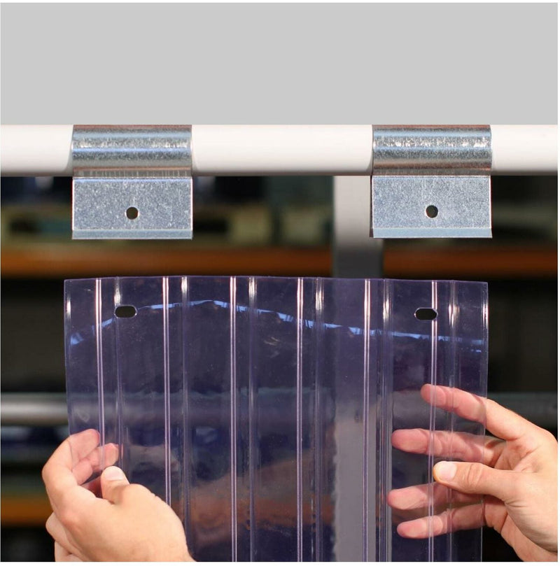 Dark Slate Gray Swivel Hinge Ribbed PVC Curtain Strips (300mm wide / 56% overlap) Linear Metre