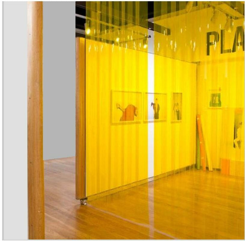 Goldenrod Transparent Yellow Exhibition & Event Strip Curtains (Hook On)