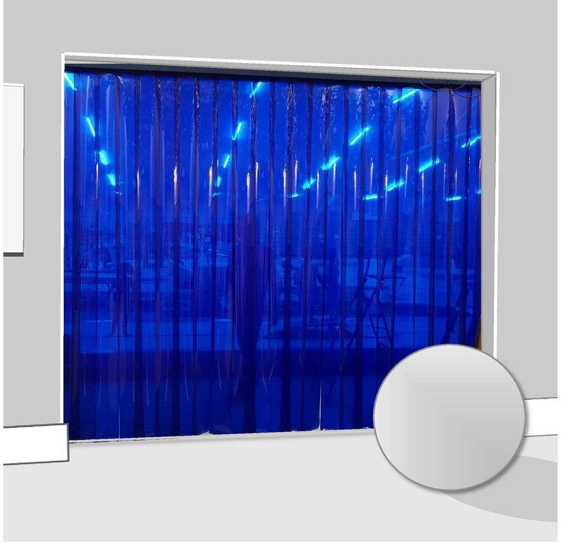 Light Gray Transparent Blue Creative Interior Strip Curtains (Hook On)