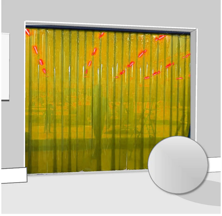 Light Gray Transparent Yellow Creative Interior Strip Curtains (Hook On)