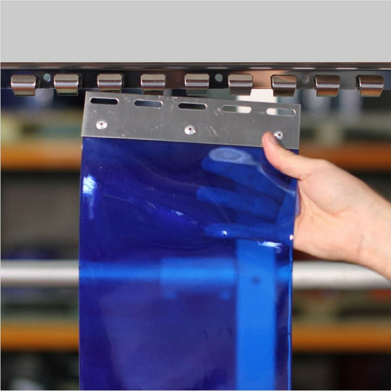Dark Slate Blue Hook On Transparent Colour Curtain Strips Linear Metre