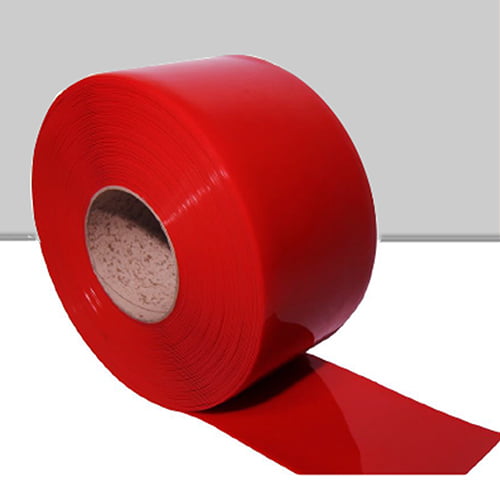 Light Gray Opaque solid Red PVC strip Linear Metre