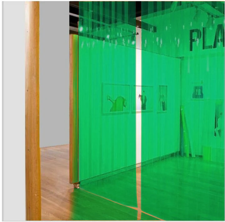 Sea Green Transparent Green Exhibition & Event Strip Curtains (Hook On)