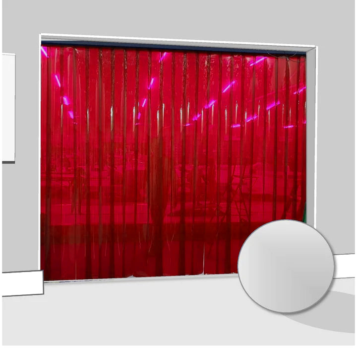 Dark Red Transparent Red Creative Interior Strip Curtains (Hook On)