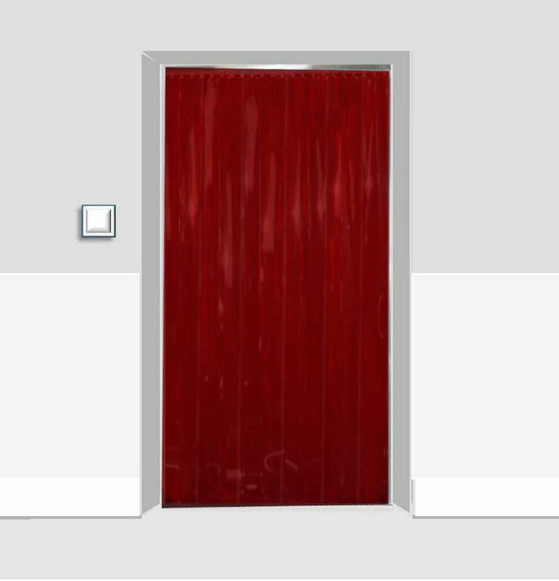 Lavender Solid Red Coloured Strip Curtains (Hook-on)