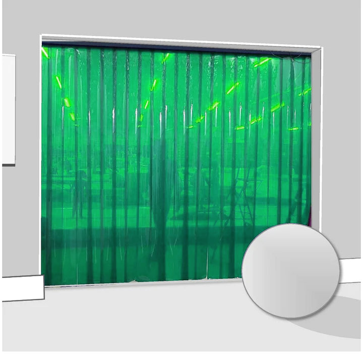 Light Gray Transparent Green Creative Interior Strip Curtains (Hook On)